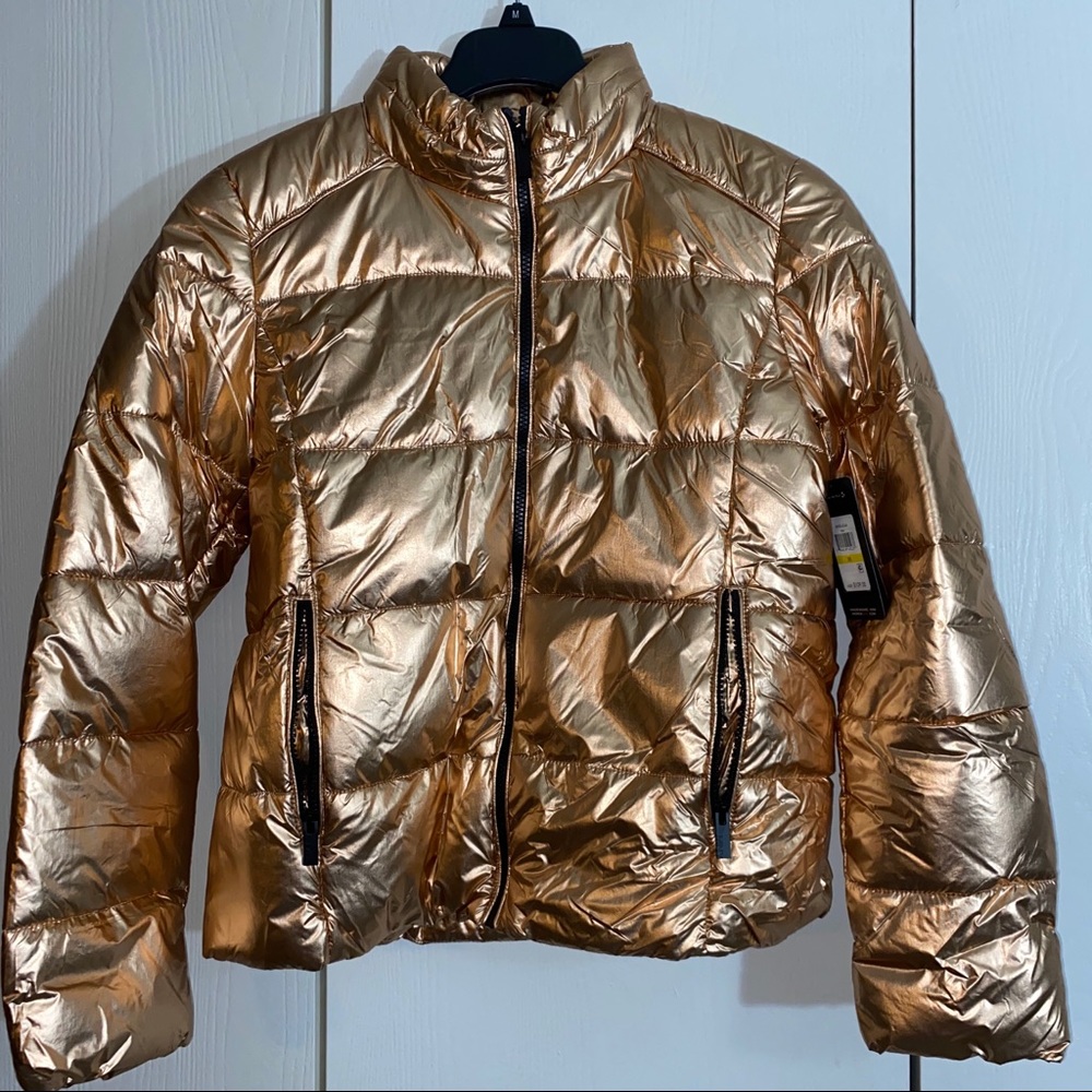 NWT Size M Marc New York Metallic Puffer Coat - Picture 5 of 8